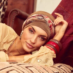 Caramel Flowerpot Turban By Christine Headwear