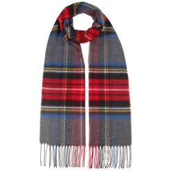 Checked Cashmink Schal By Lipodo -Hut Shopping Checked Cashmink Schal by Lipodo grau rot.54552 rf181