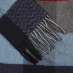 Colour Check Fransenschal By Lipodo -Hut Shopping Colour Check Fransenschal by Lipodo blau.64379 5rf2