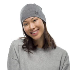 Grey Melange Merino Wool Beanie By BUFF