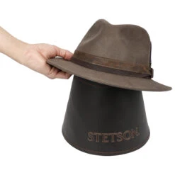 Leder Hutständer By Stetson -Hut Shopping Leder Hutstaender by Stetson dunkelbraun.40661 7rf17