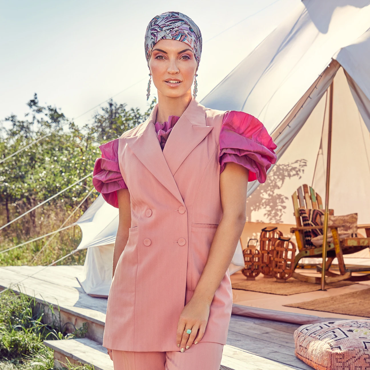 Sapphire Rainforest Turban By Christine Headwear 1 Sapphire Rainforest Turban By Christine Headwear