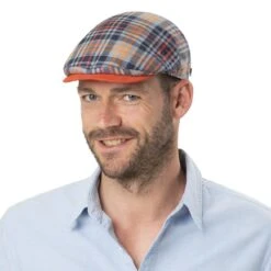 Seersucker Check Flatcap By Alfonso D´Este 8 Seersucker Check Flatcap By Alfonso D´Este -Hut Shopping Seersucker Check Flatcap by Alfonso D Este.59001 8