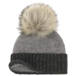 Twotone Kaschmir Bommelmütze By Seeberger