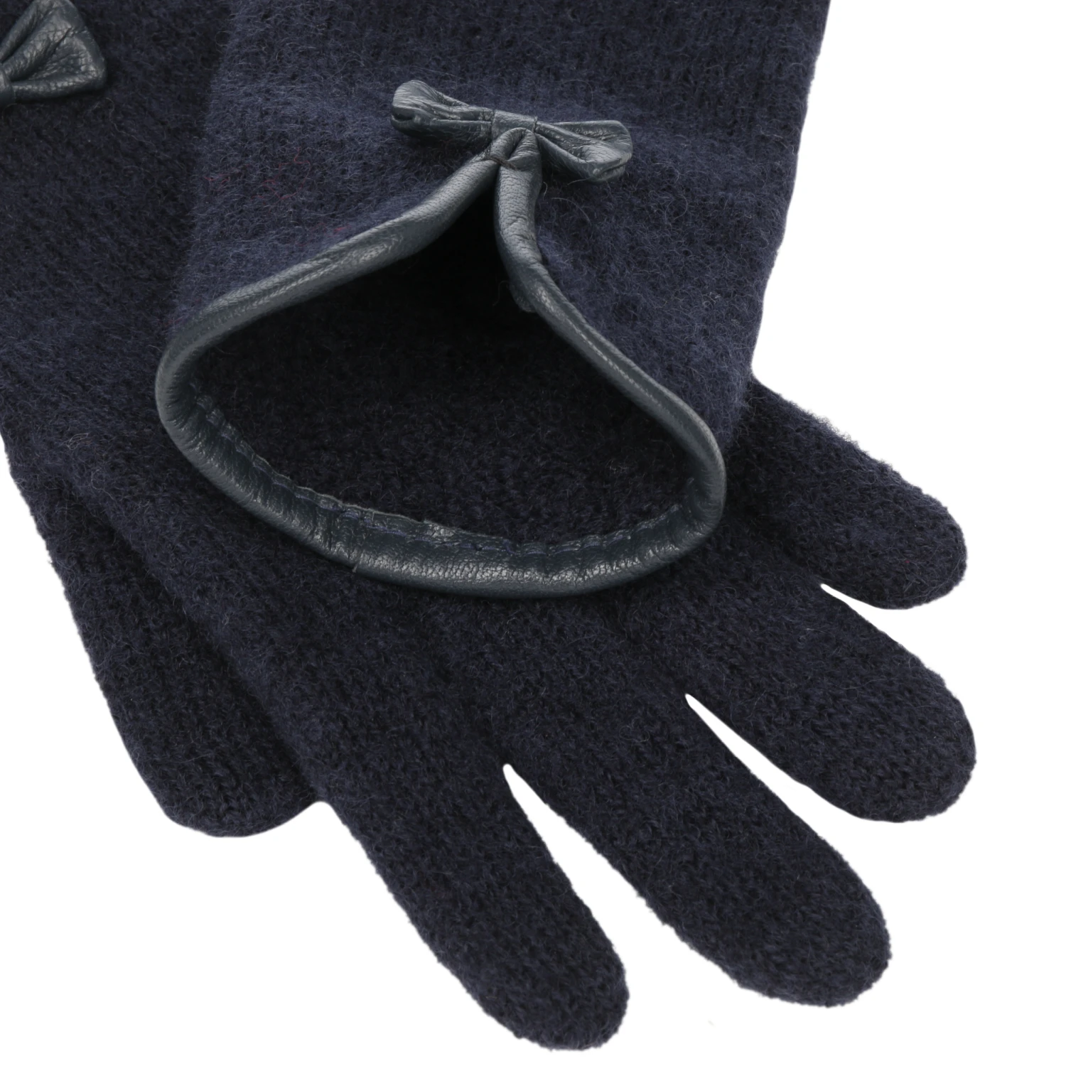 Woolmark Handschuhe Mit Lederpaspel 4 Woolmark Handschuhe Mit Lederpaspel – Bild 4