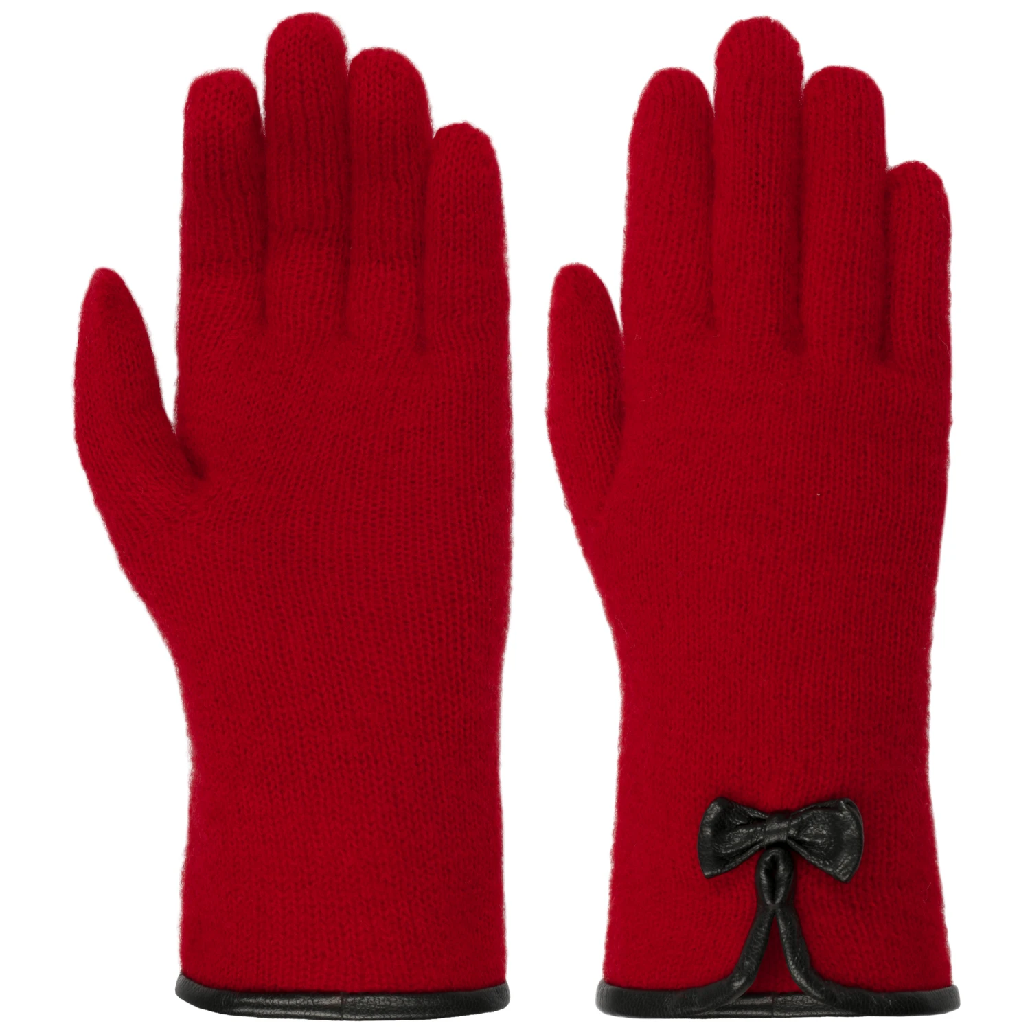 Woolmark Handschuhe Mit Lederpaspel 3 Woolmark Handschuhe Mit Lederpaspel – Bild 3